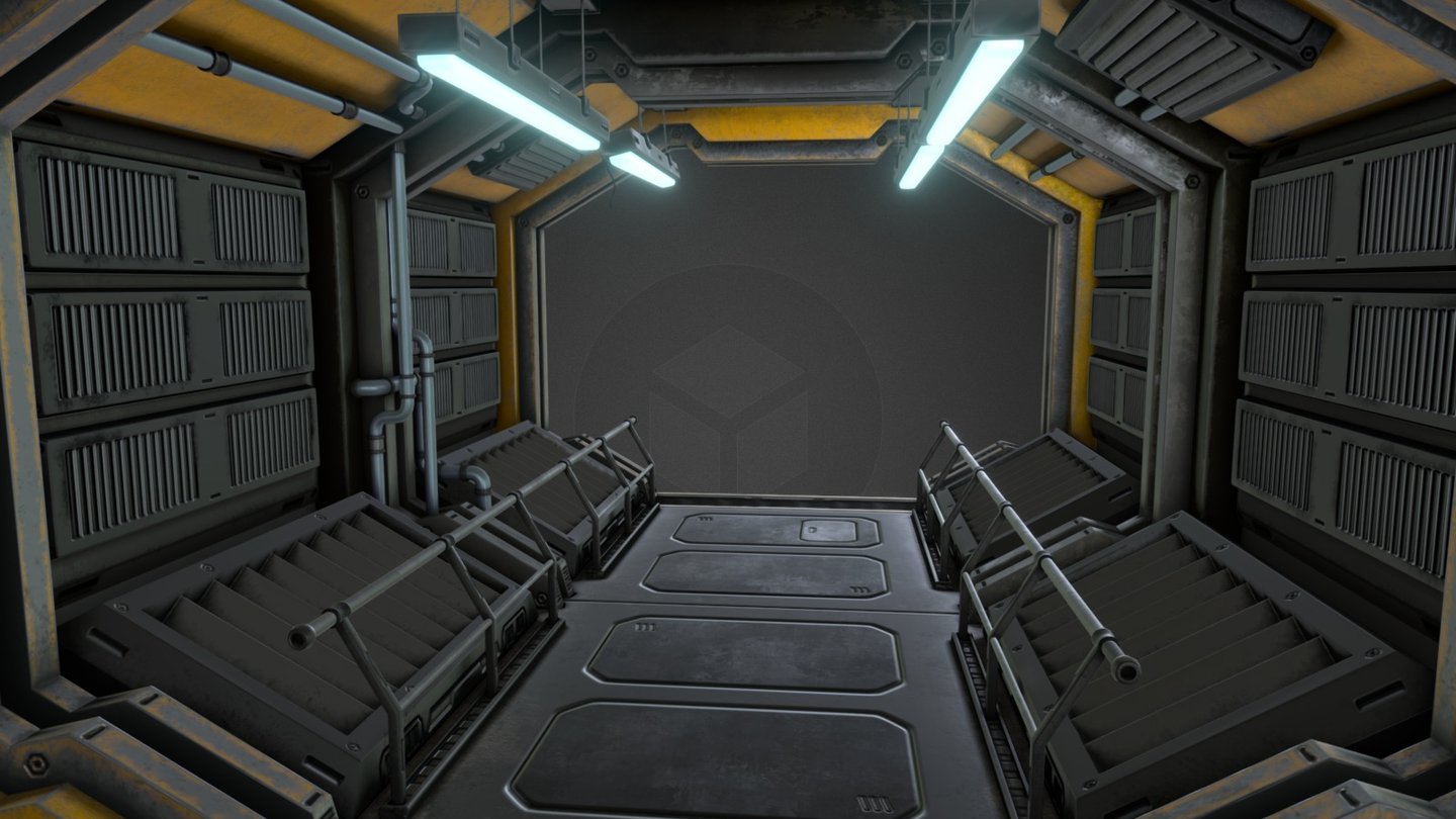 Sci-fi Hallway 3d model