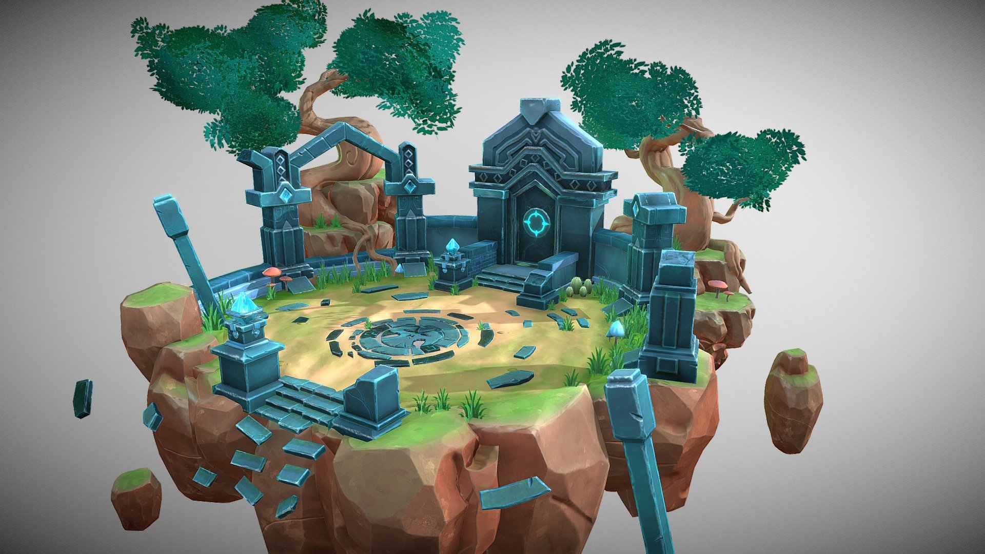 Temple Ruins Fantasy Island 3d model