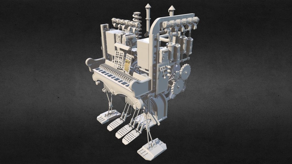 mecha piano 3d model