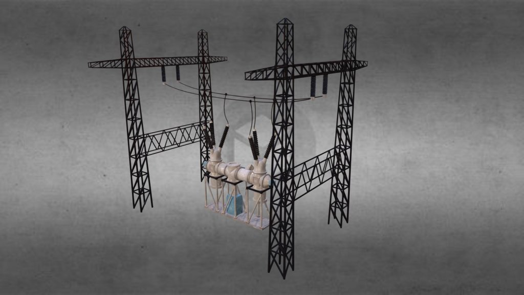 Electric power transformer 3d model