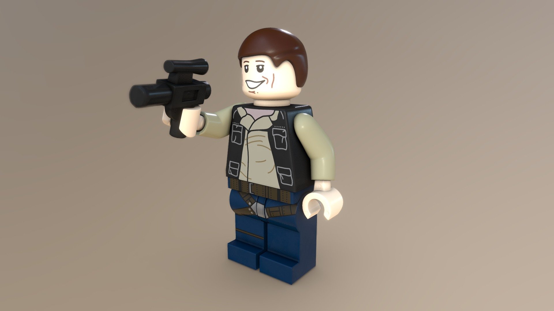 Han Solo Lego Minifig 3d model