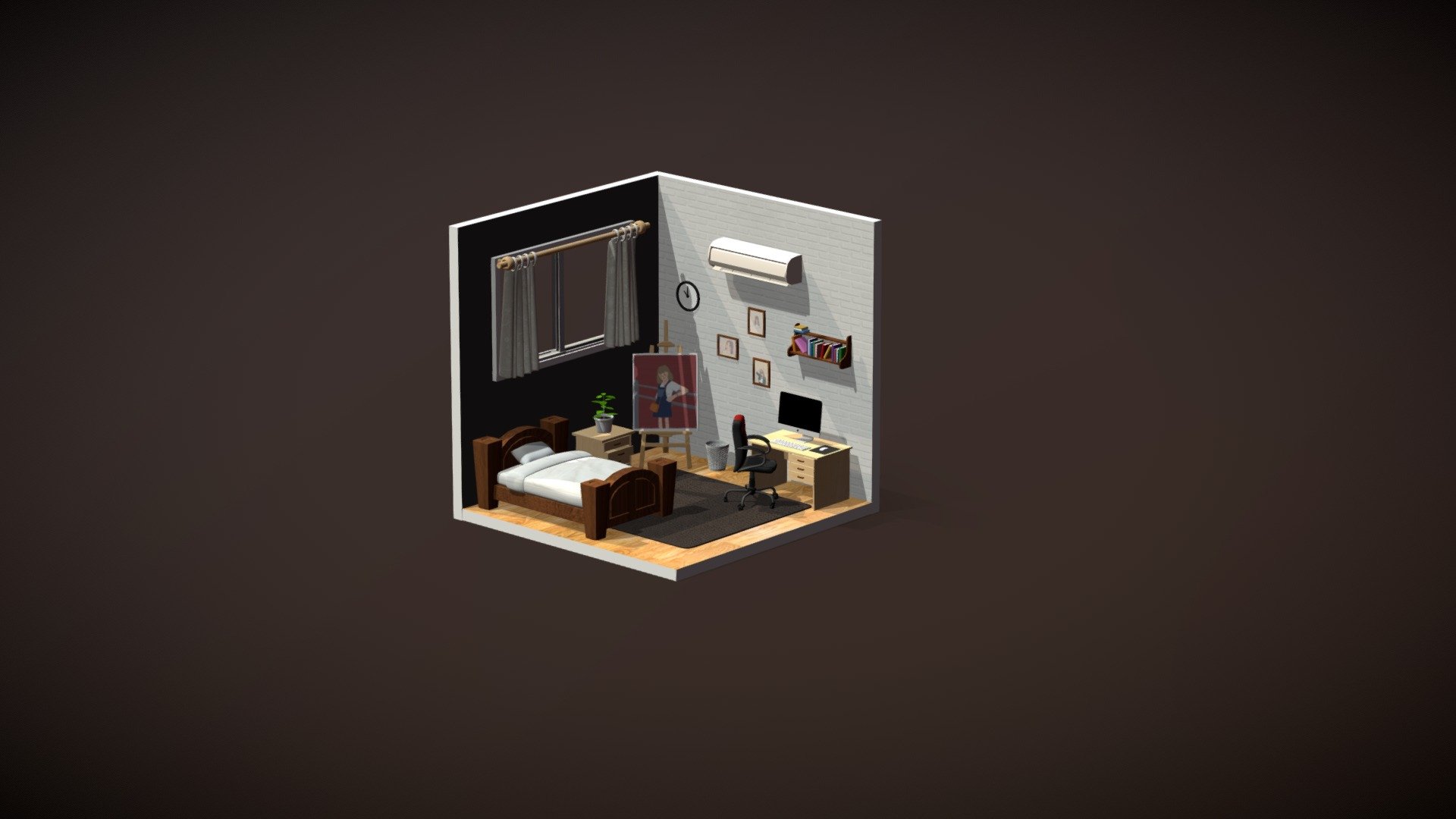 Bedroom Isometric 3d model