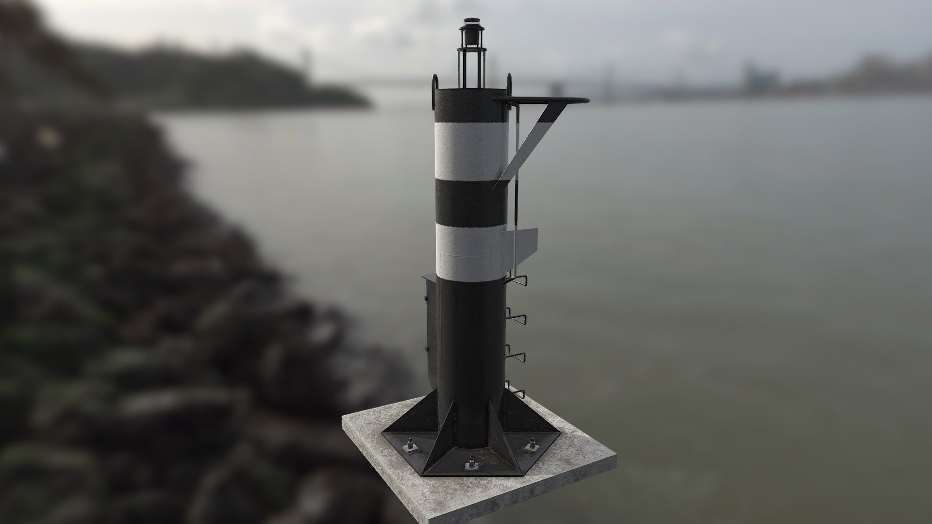 Coastal Signs Port Black 3d model