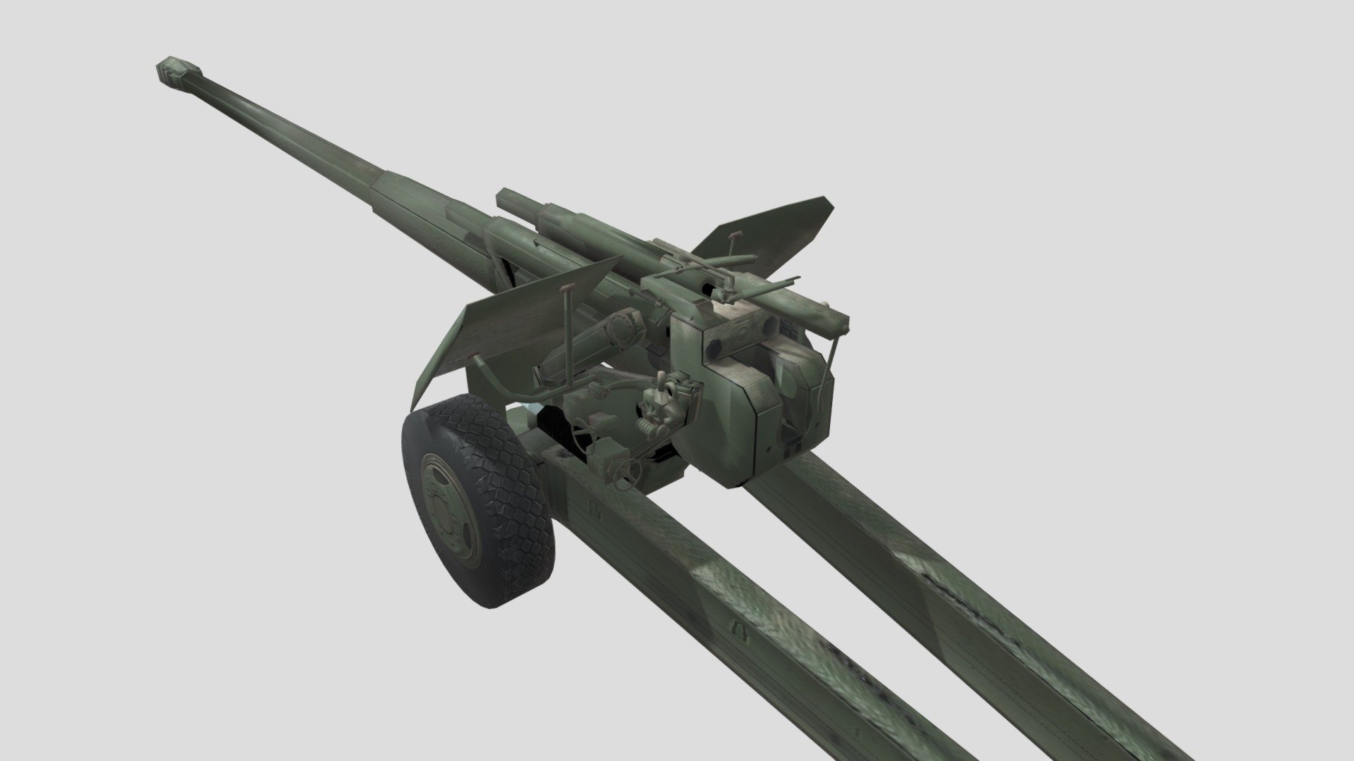 howitzer 2a65 msta 3d model