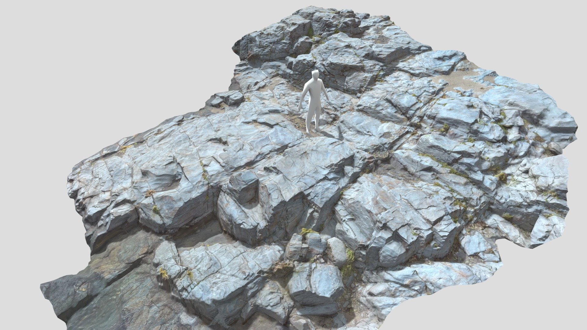 River Cliff Rocks Scan 3d model