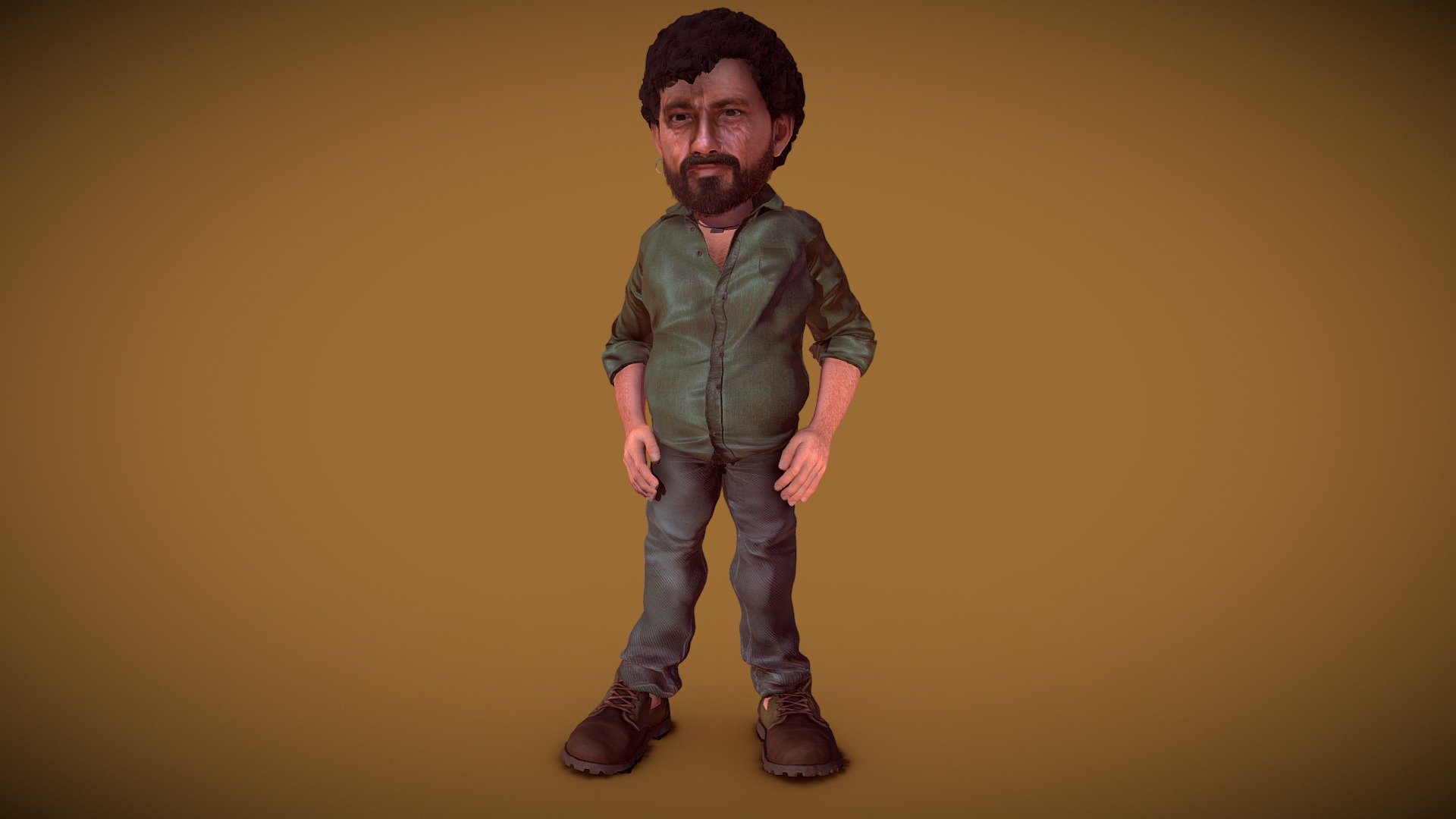 gabbar cartoon 3d model