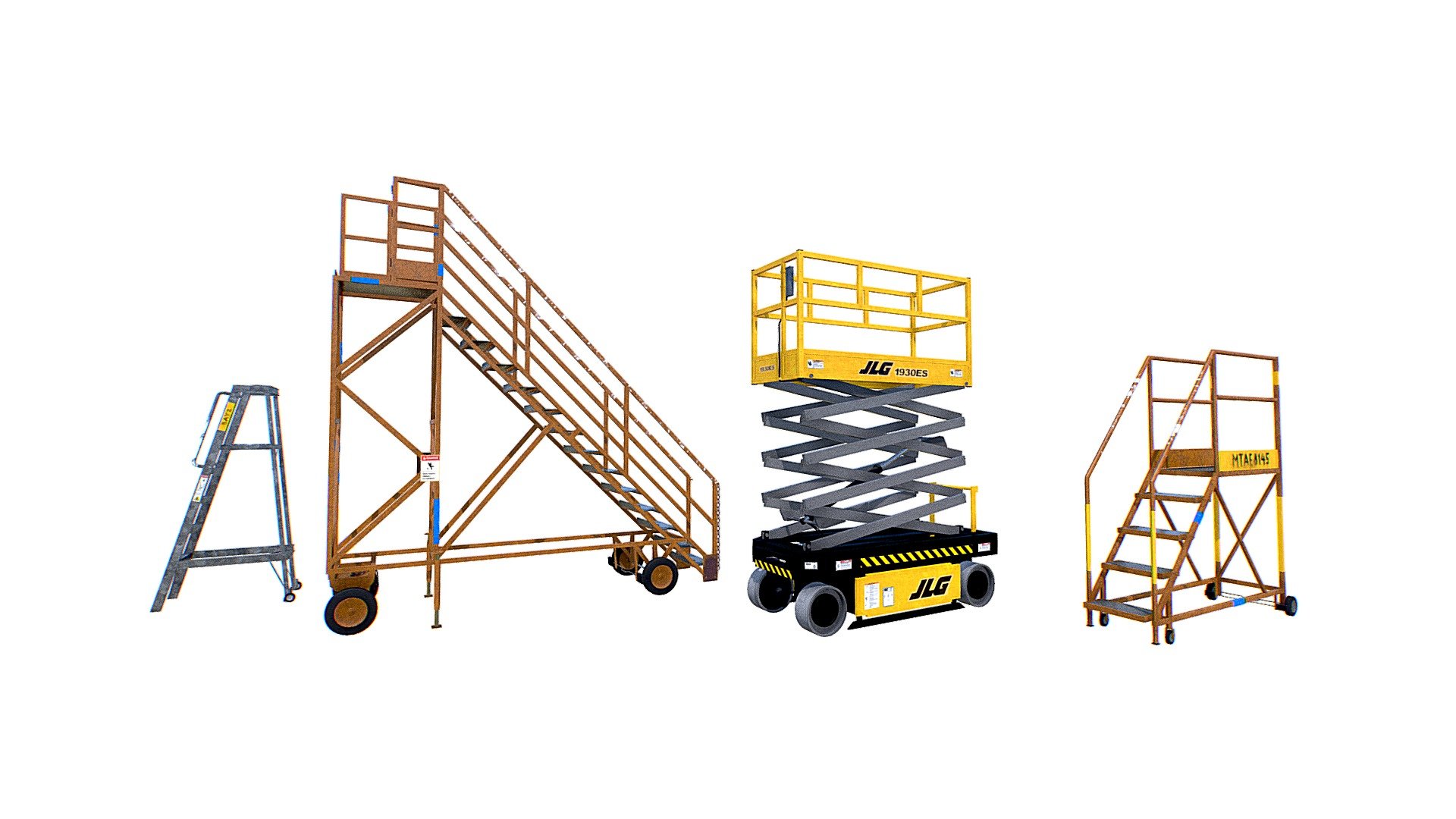 Aircraft Maintenance Ladders Collection 3d model