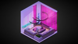 Isometric Luxury Neon Apartment