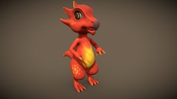 cartoon red dragon