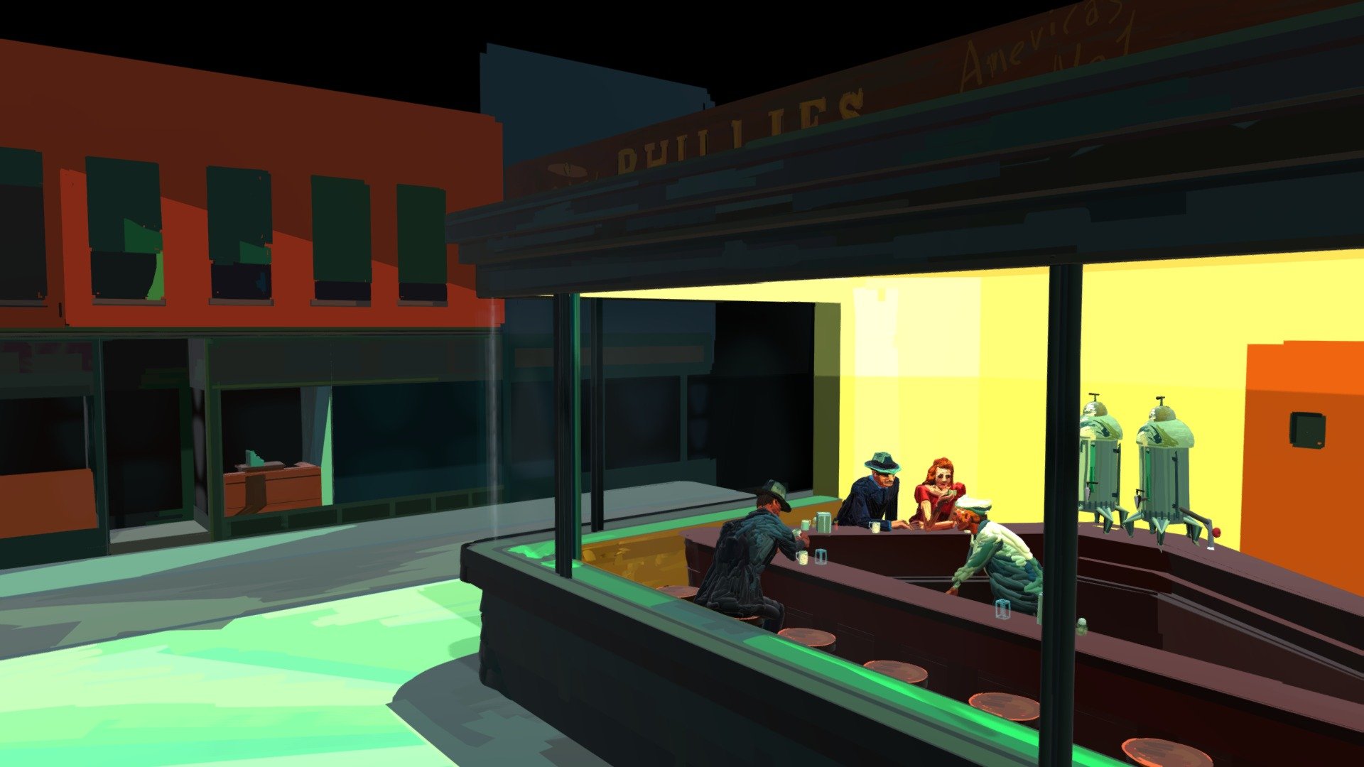 Nighthawks diorama Tilt Brush 3d model