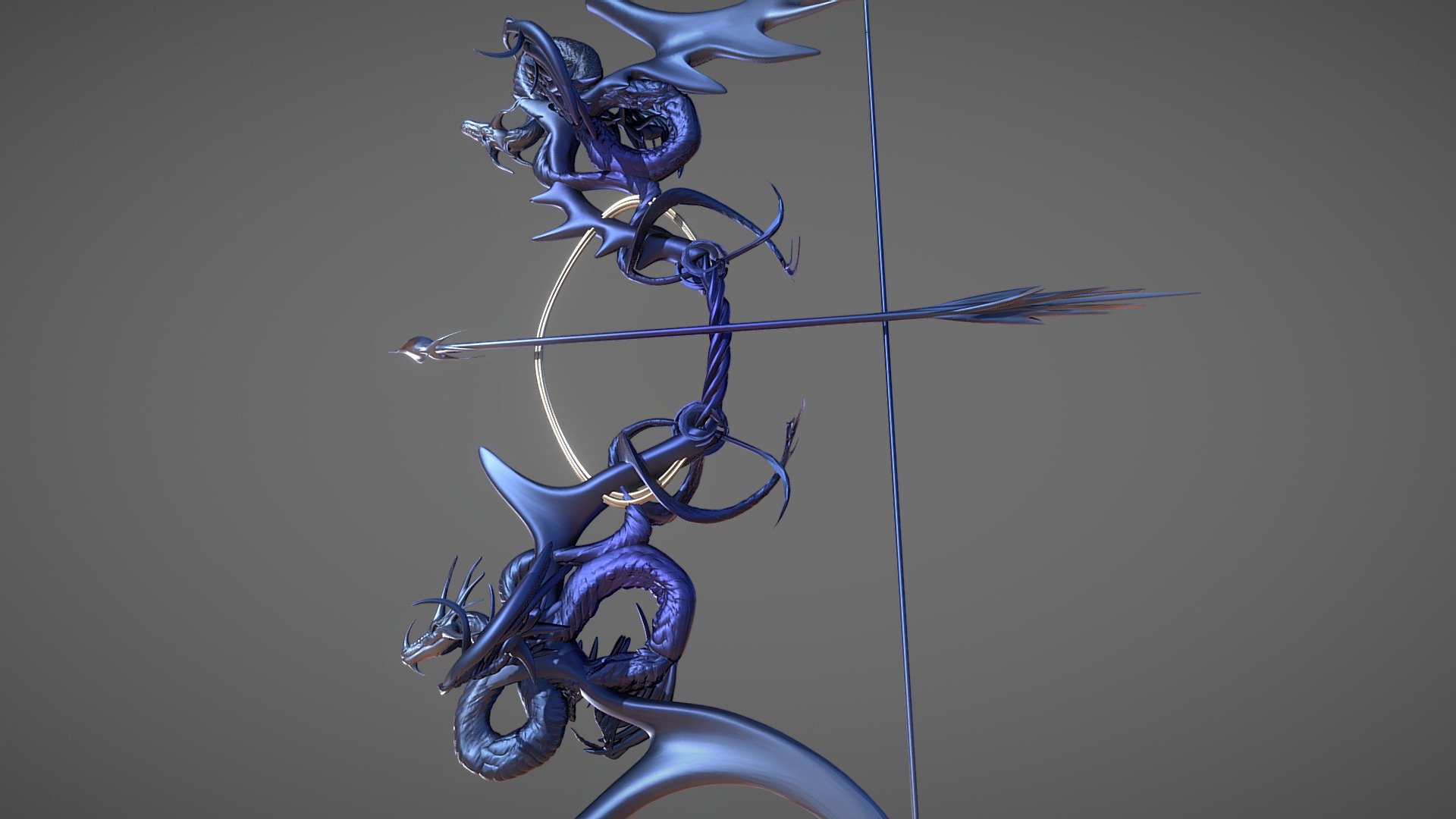 Dragon Bow and Arrow 3d model