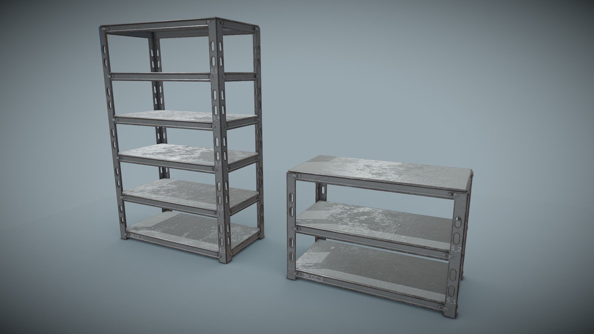 Metal Shelves 3d model