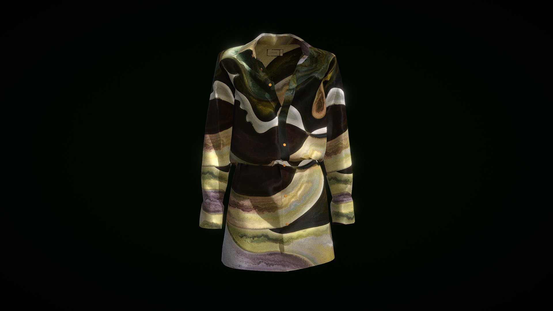 Camisa vestido seda 3d model