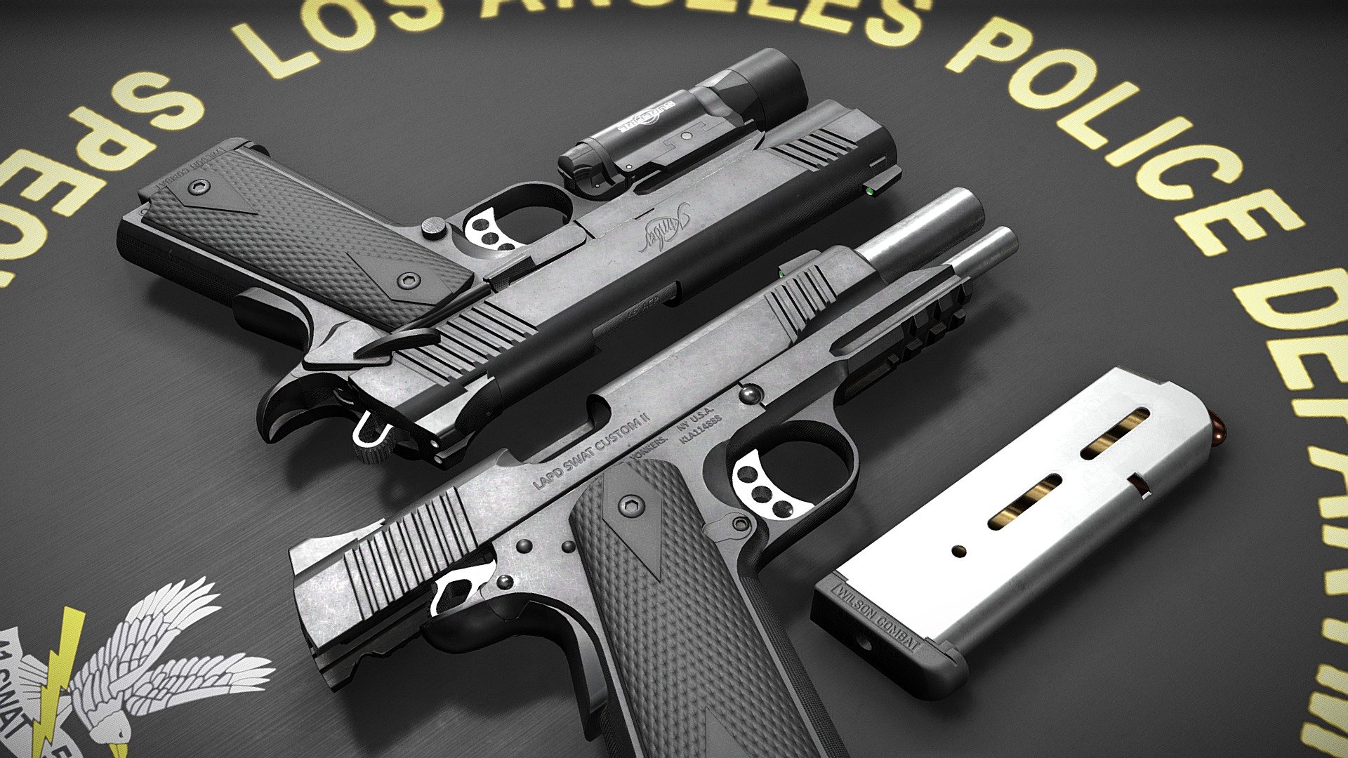 Kimber Custom TLE/RL II 1911 (LAPD SWAT) 3d model