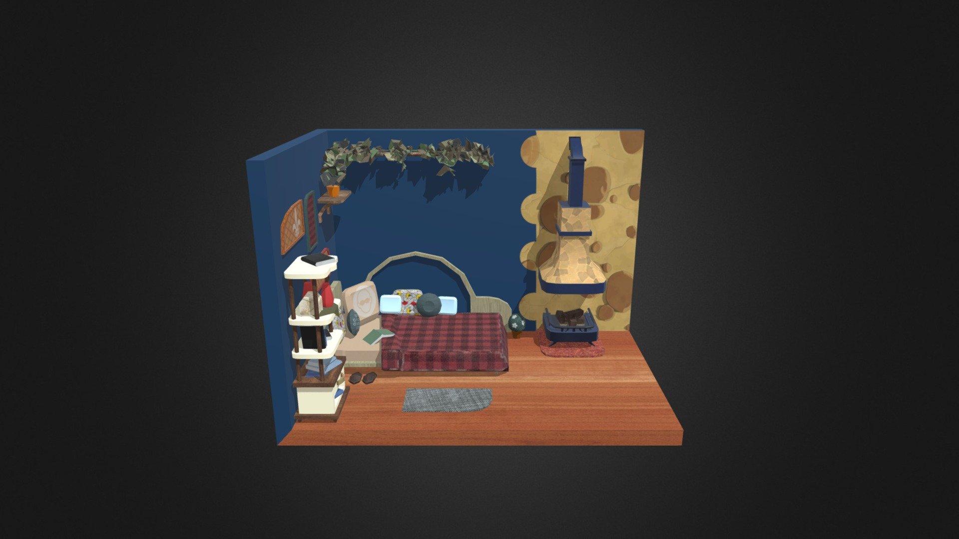 3D Cartoon Room Sample 3d model