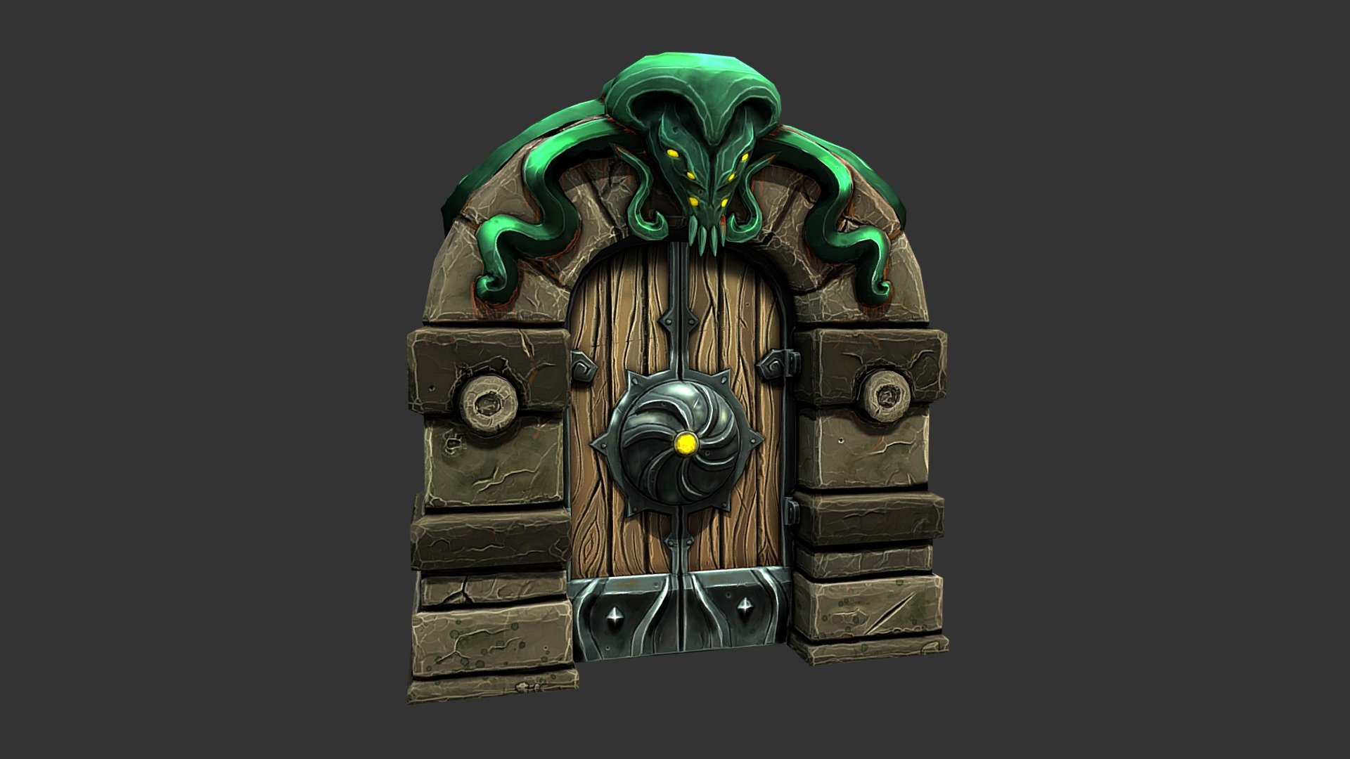 Stylized PBR Dungeon Door 3d model