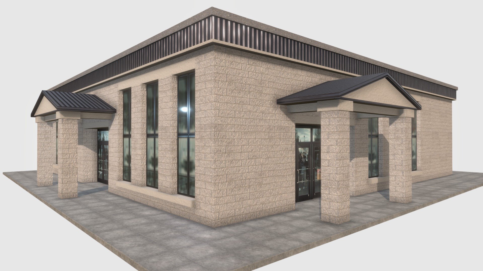 Generic Business Building 3d model