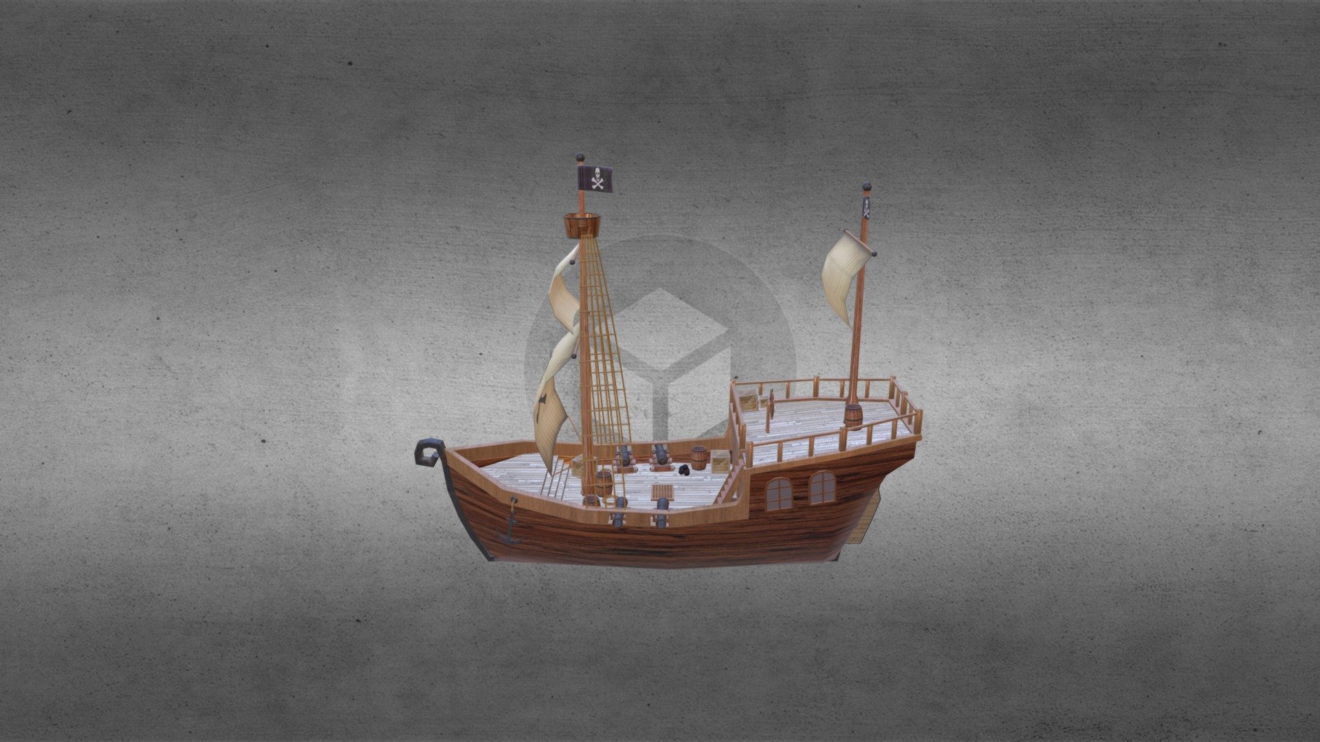 Cartoon Pirate Ship 3d model