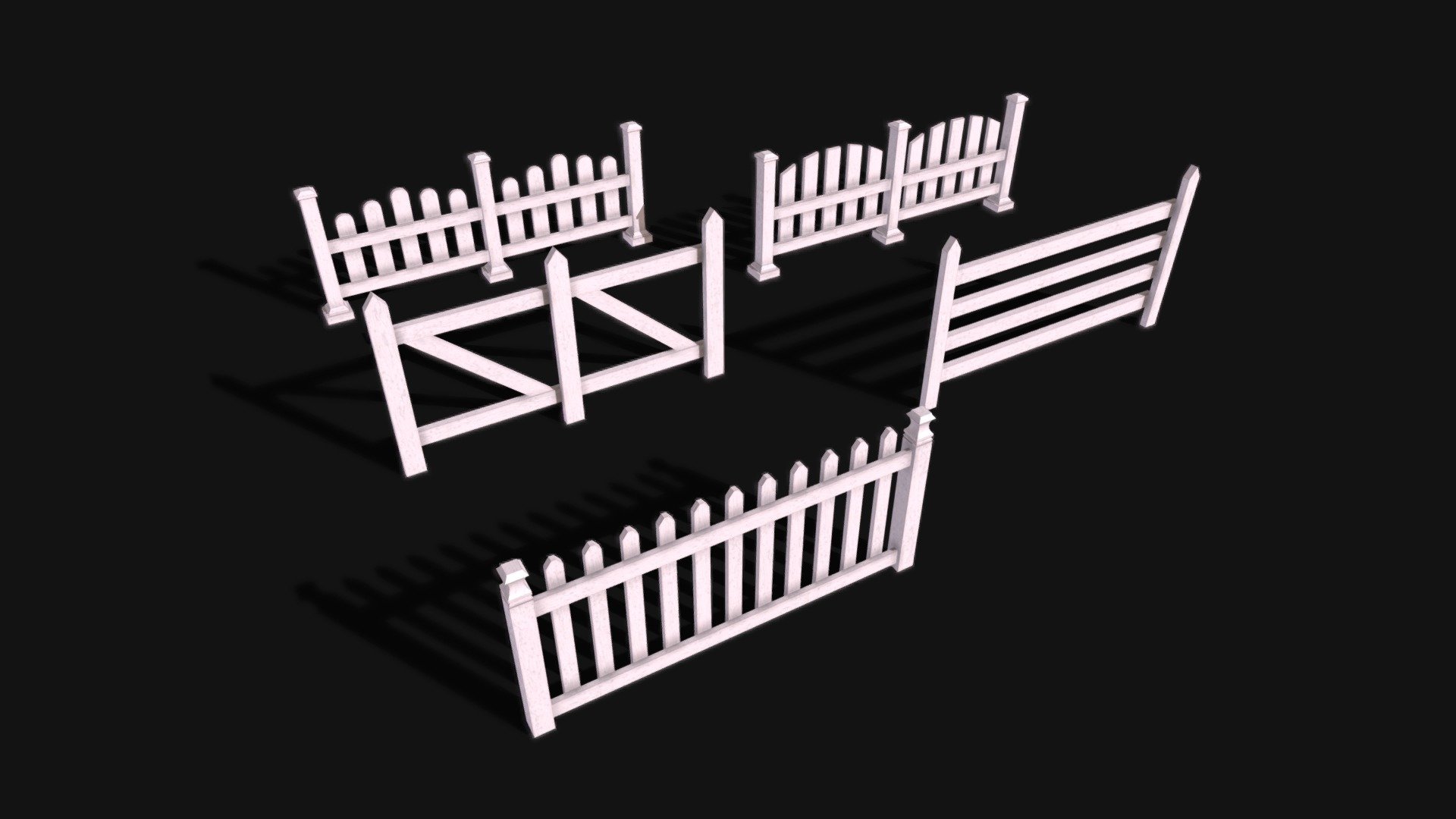 Wooden Fence Pack 3d model