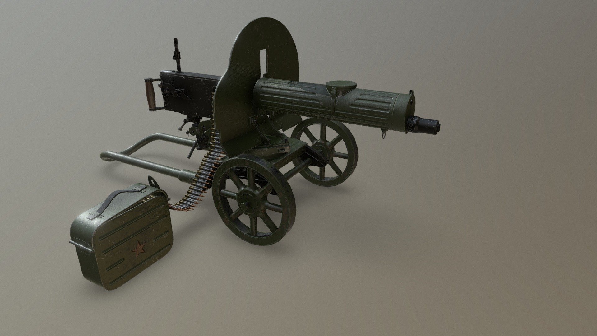 Machine Gun Maxim 3d model