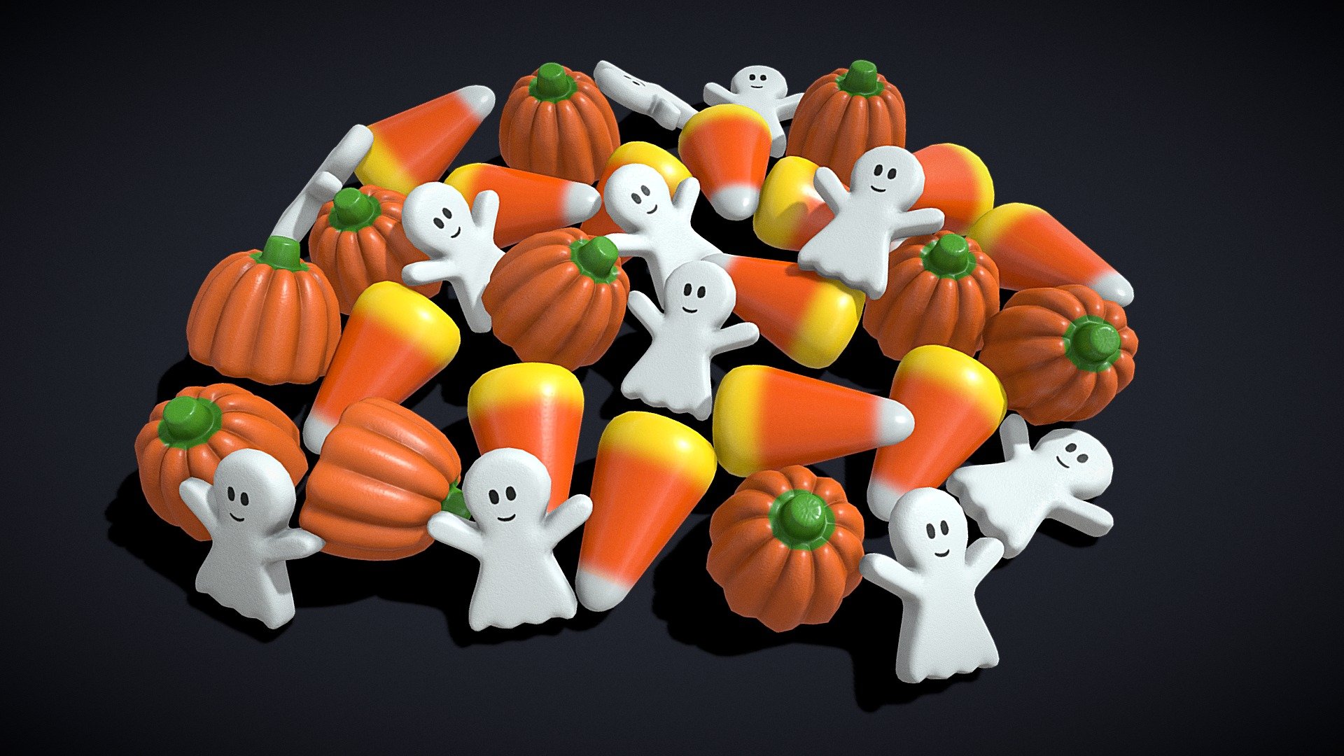 Ghost Candy Halloween Mix 3d model