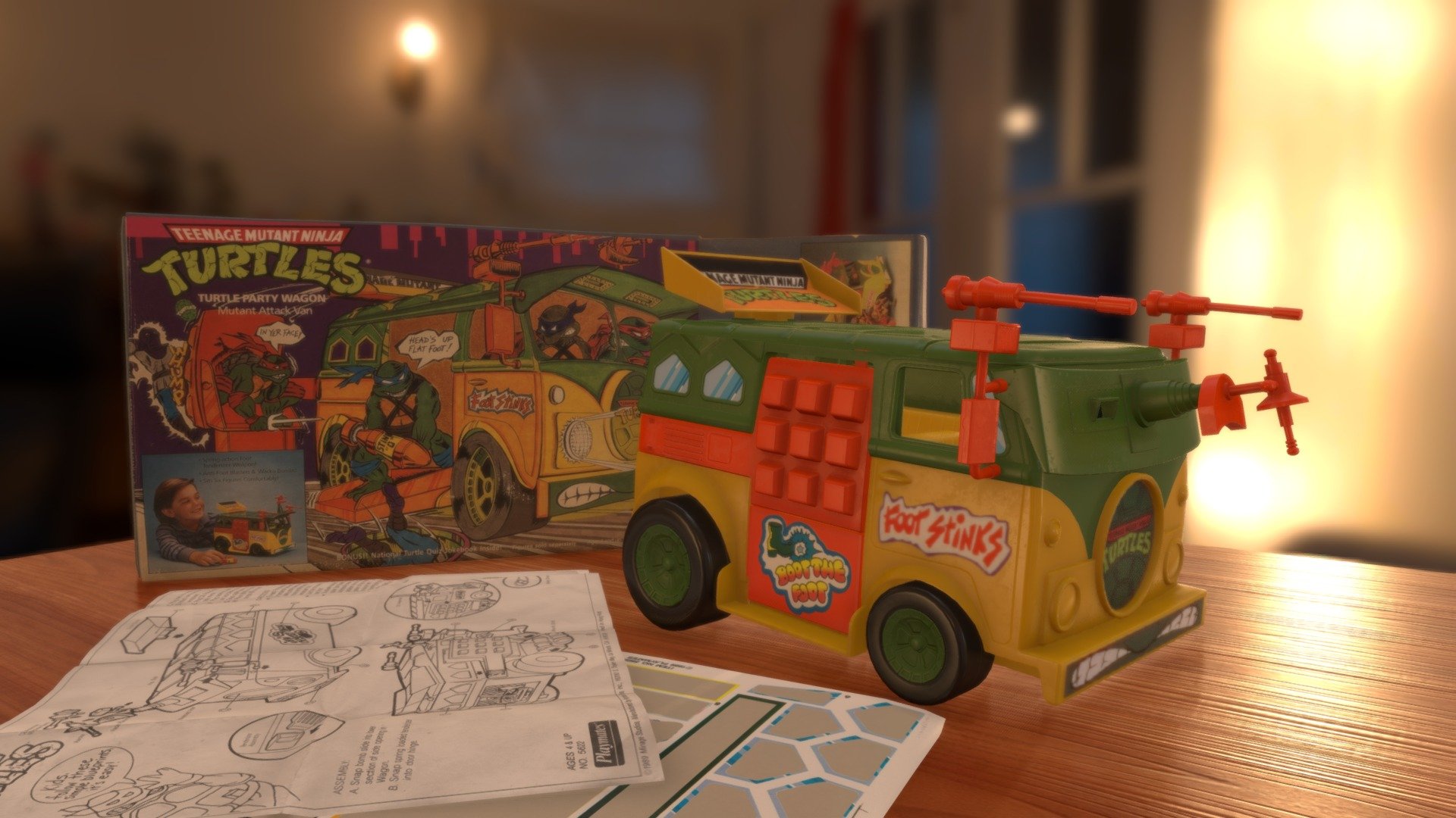 1988 TMNT Party Wagon Toy 3d model