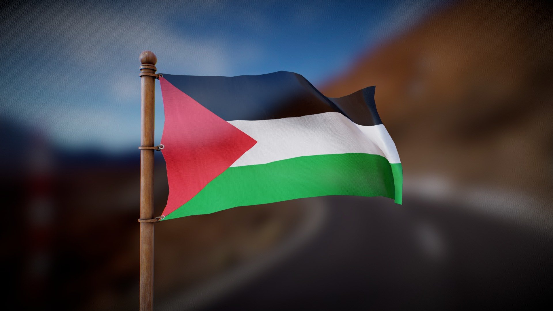 Flag of Palestine 3d model