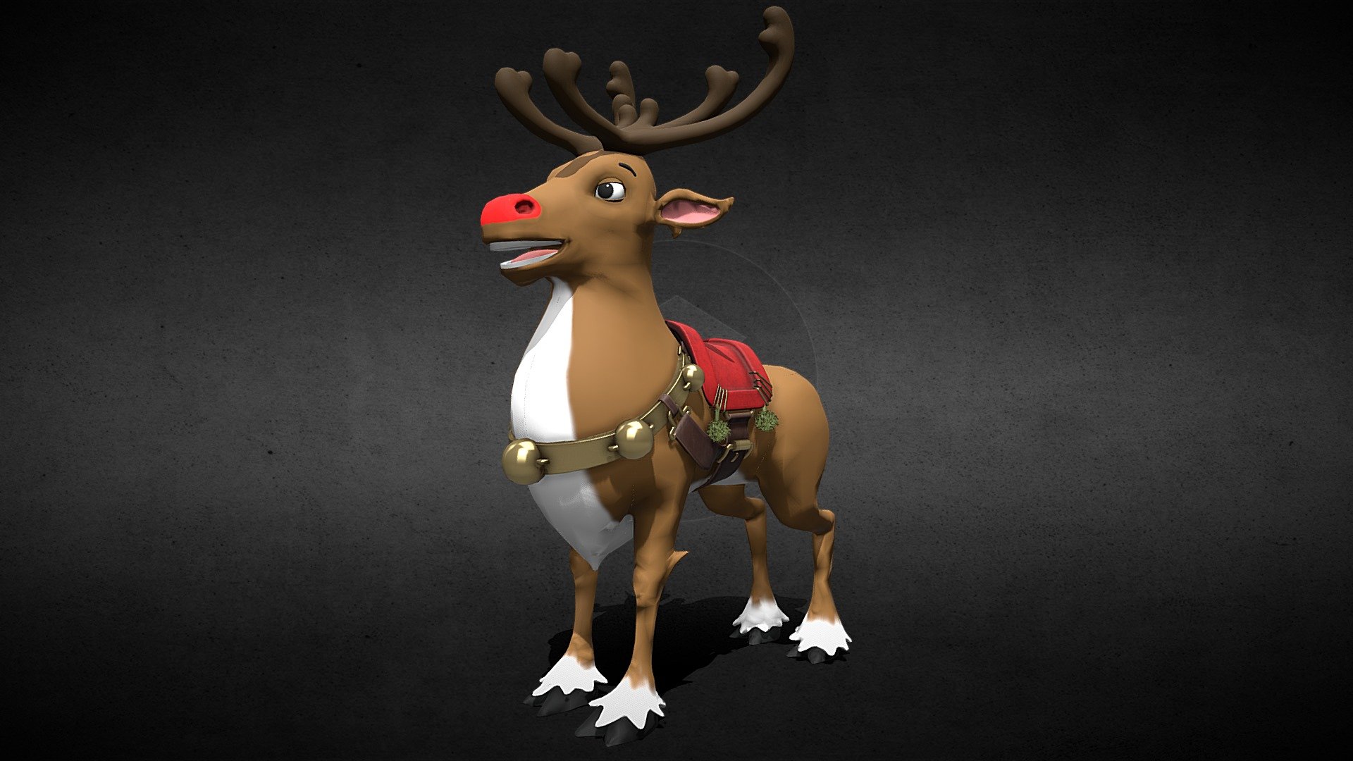 Rudolph Reindeer Cartoon 3d model