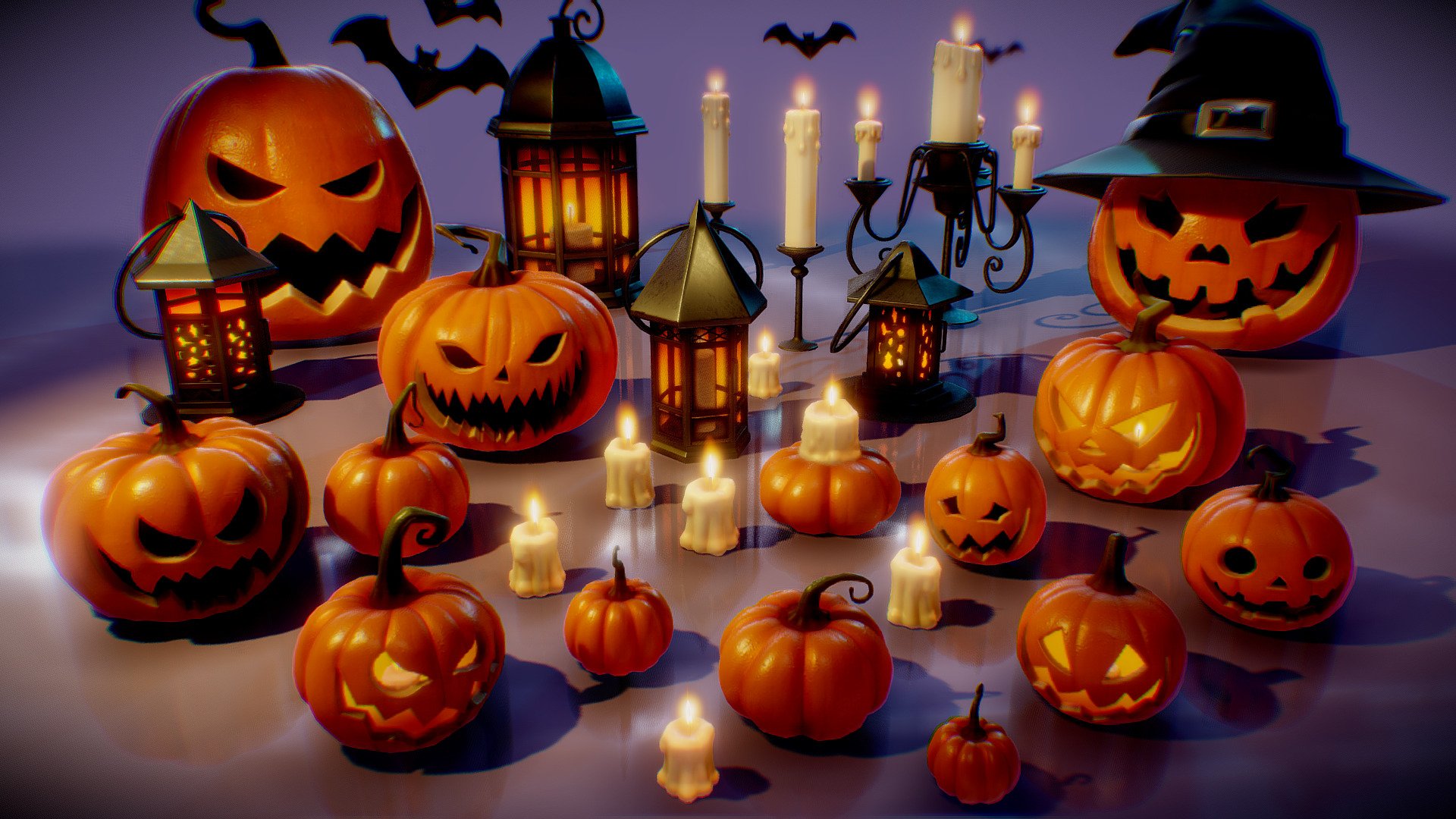 Halloween Pumpkin Decorations 3d model