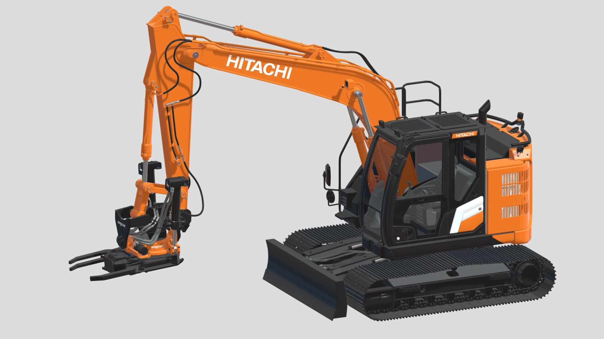 Hitachi Zx135-7 With Custom Arm 3d model