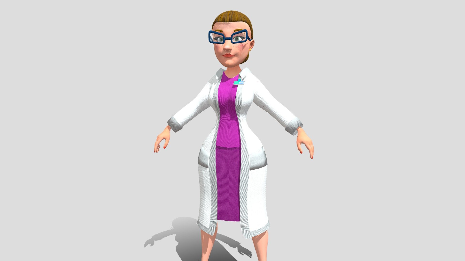 Doctor scientist 3d game cartoon character 3d model