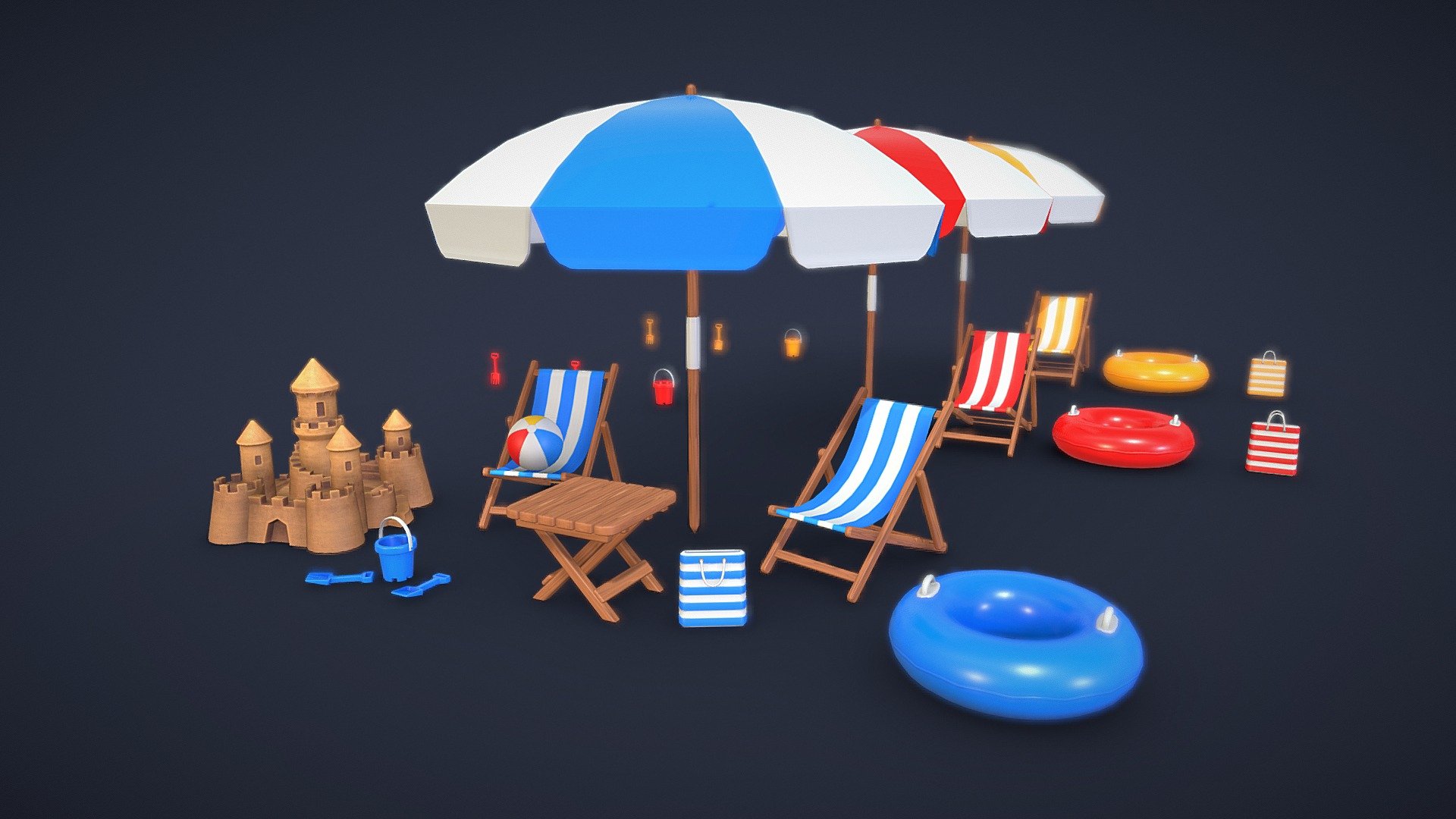 Beach Pack 3d model