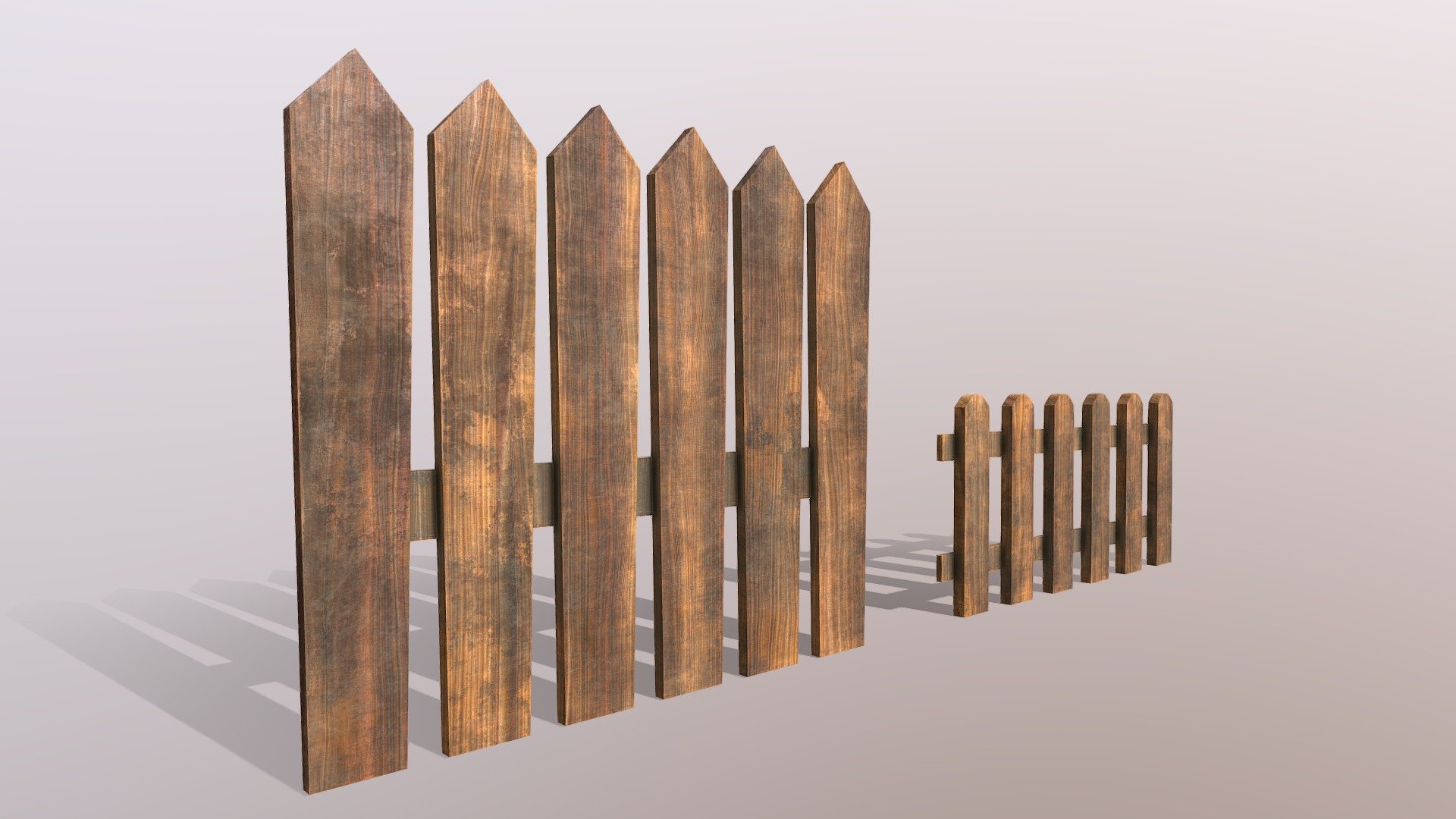 Wooden Fences PBR 3d model