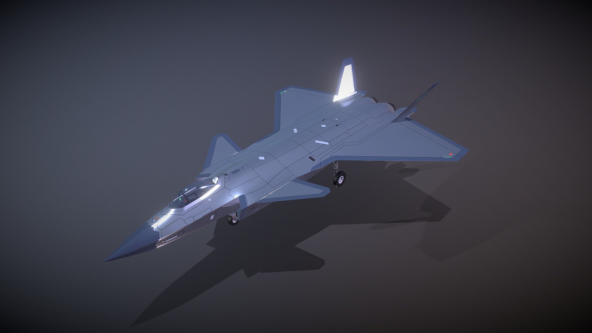 J-20 Chengdu Mighty Dragon Stealth Jet Fighter 3d model