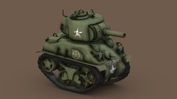 Stylized Cartoon Sherman Tank