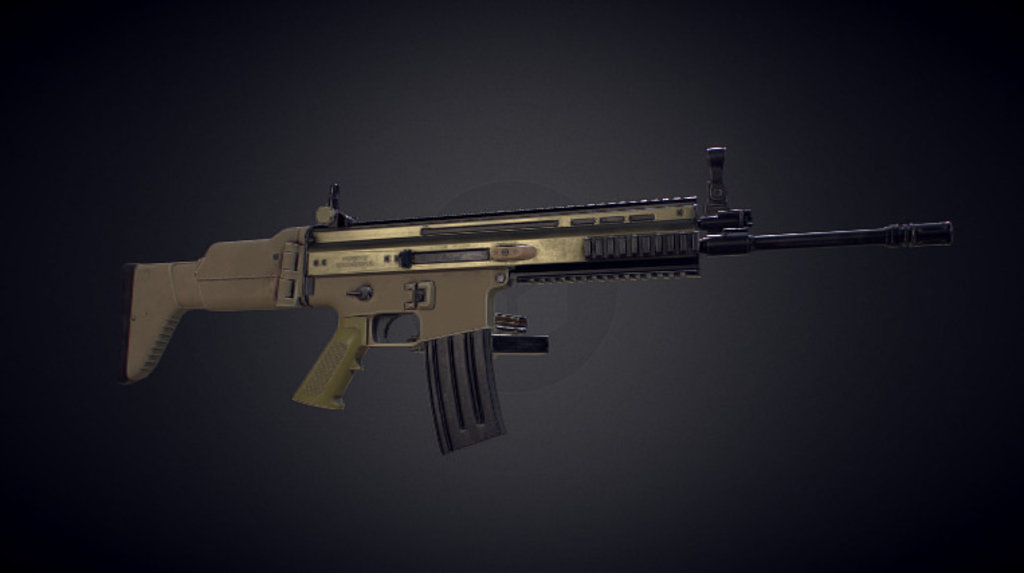 SCAR MK16 Game Asset 3d model