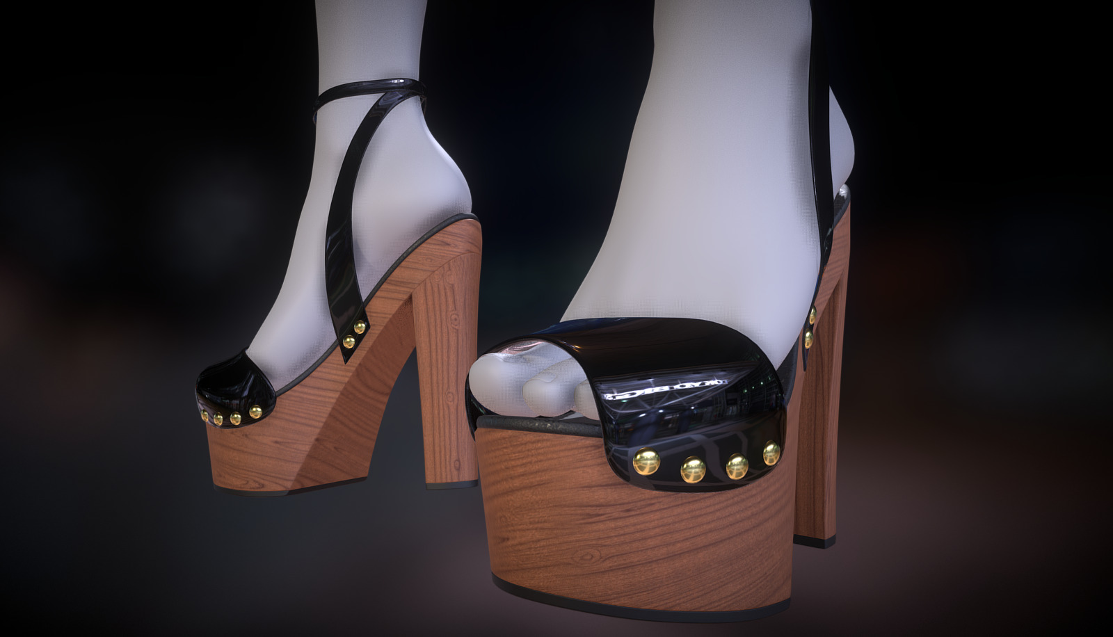 Misa Heels Foot Pose 3d model