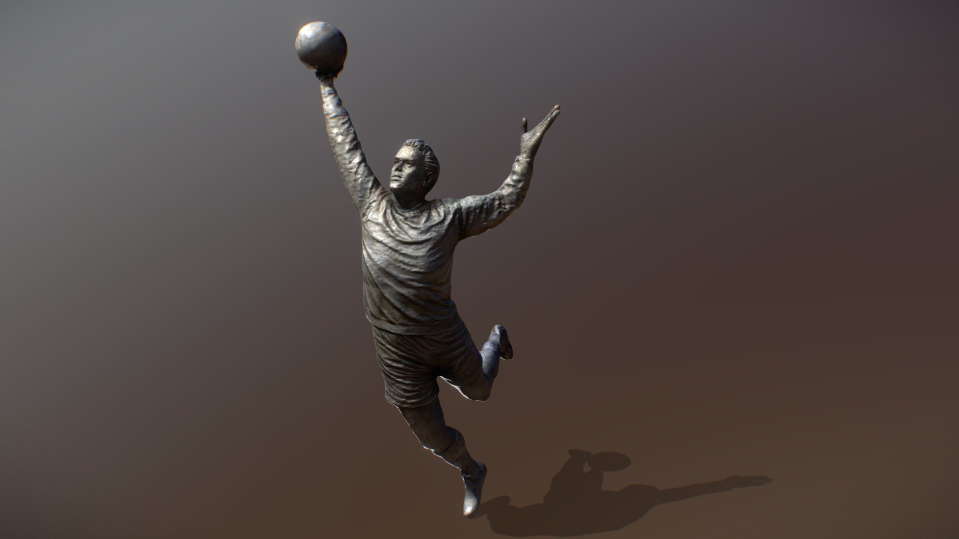 Statue of a Football player 3d model