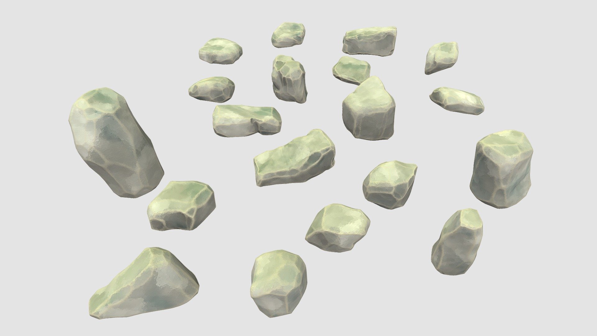 Low Poly Rocks for Game engine 3d model