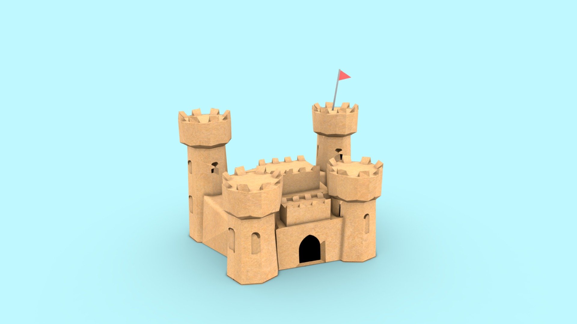 Big Sand Castle 3d model