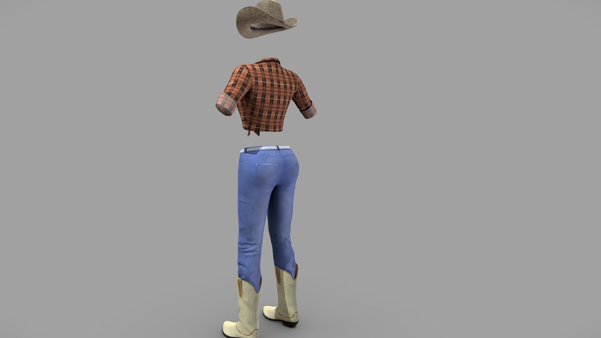 $AVE Female Western Cowgirl Outfit 3d model