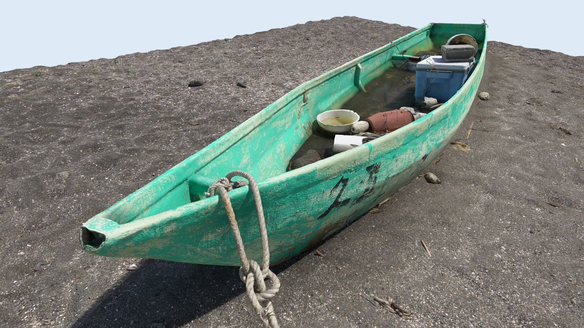 Sandy fishing boat 3d model