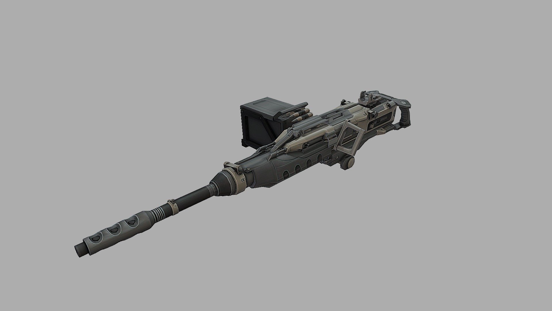 Handheld 50 cal Machine Gun (from Crysis 2) 3d model