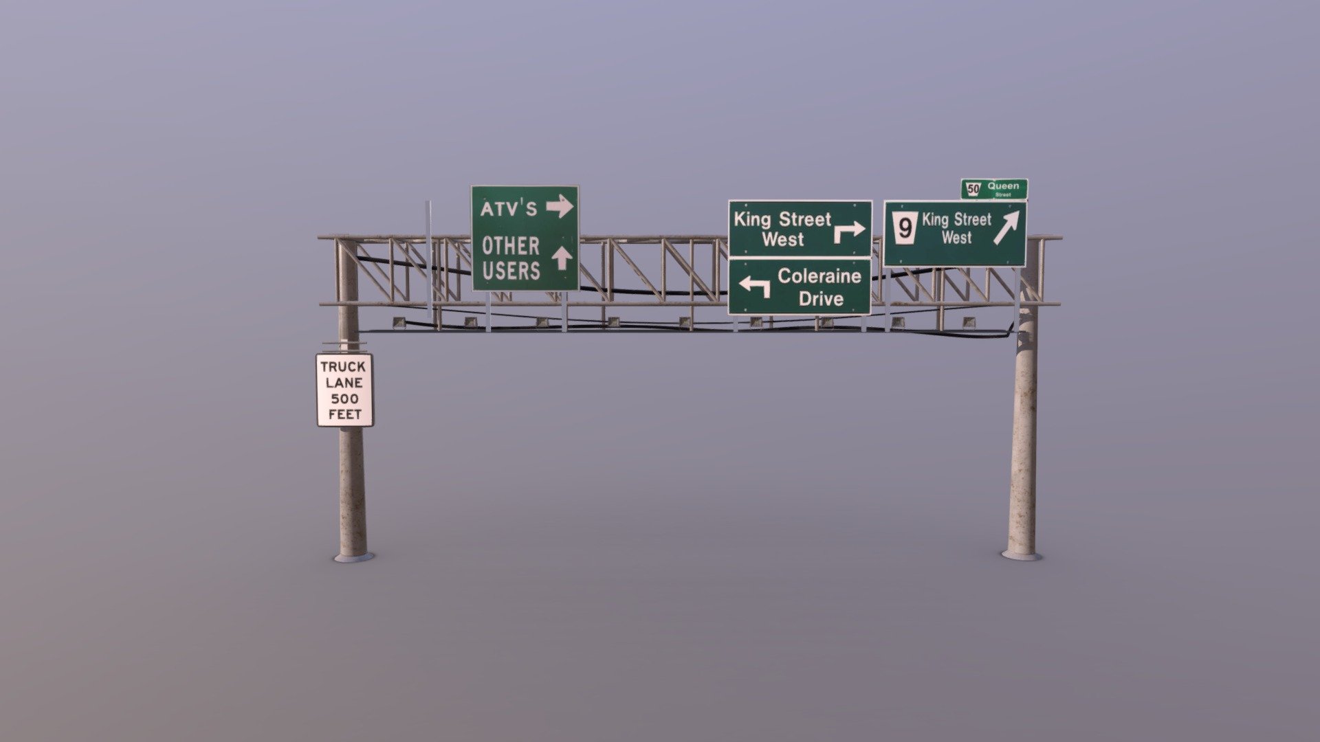 Highway Sign 3d model