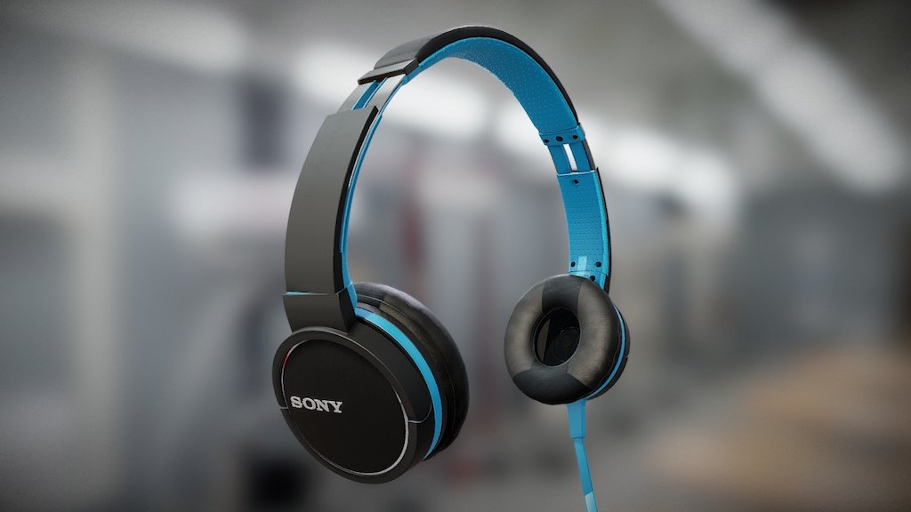 Sony MDR-ZX660 Headphones Turquoise Blue 3d model