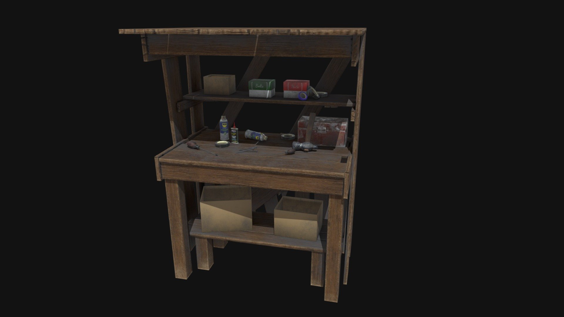 Rust inspired workbench 3d model