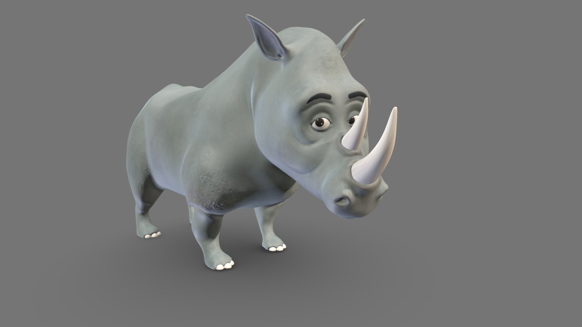 cartoon rhino 3d model