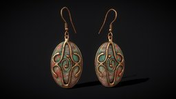 Corroding Oval Drop Earrings