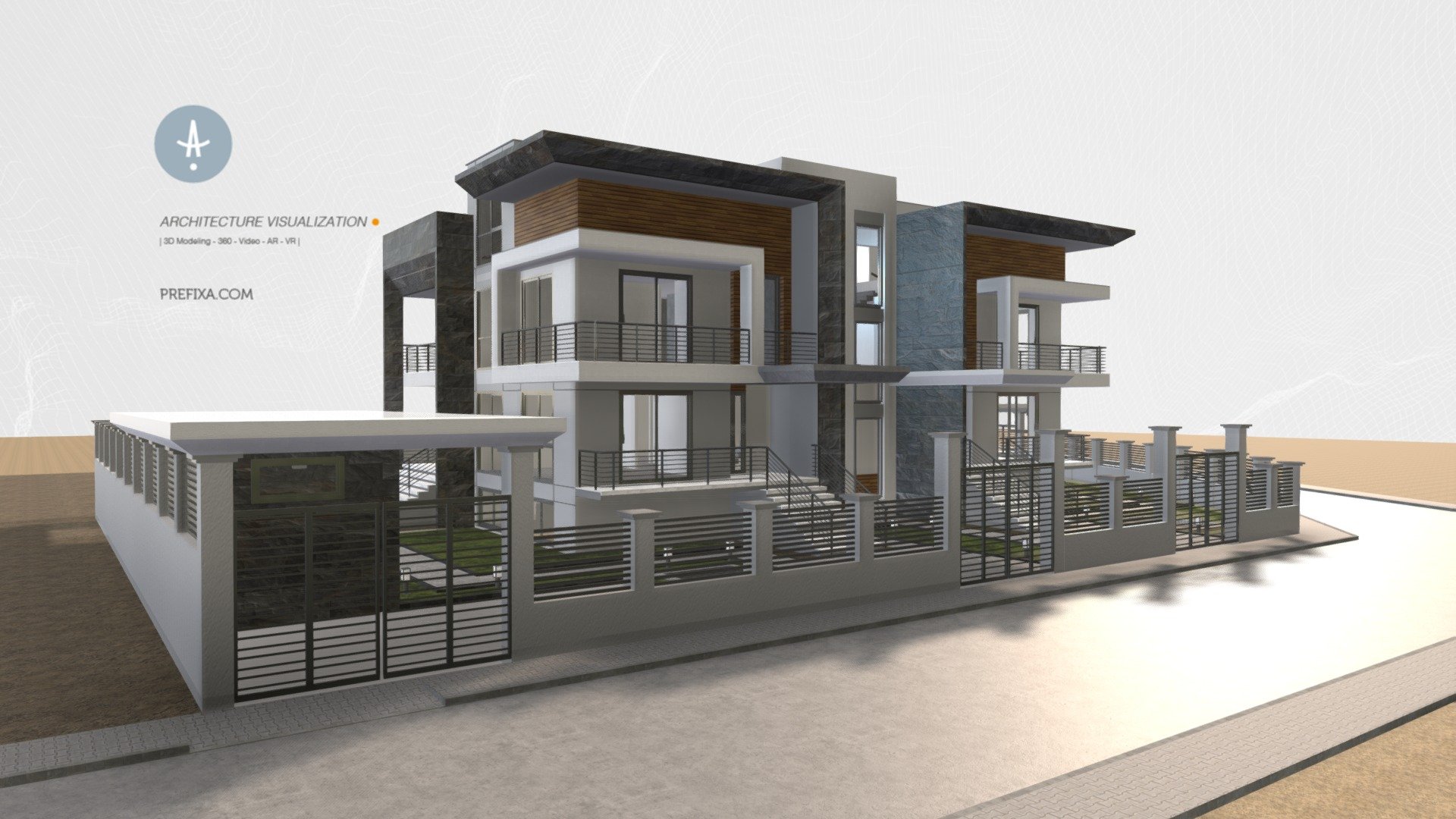 Explore « Twin House » in 3D 3d model