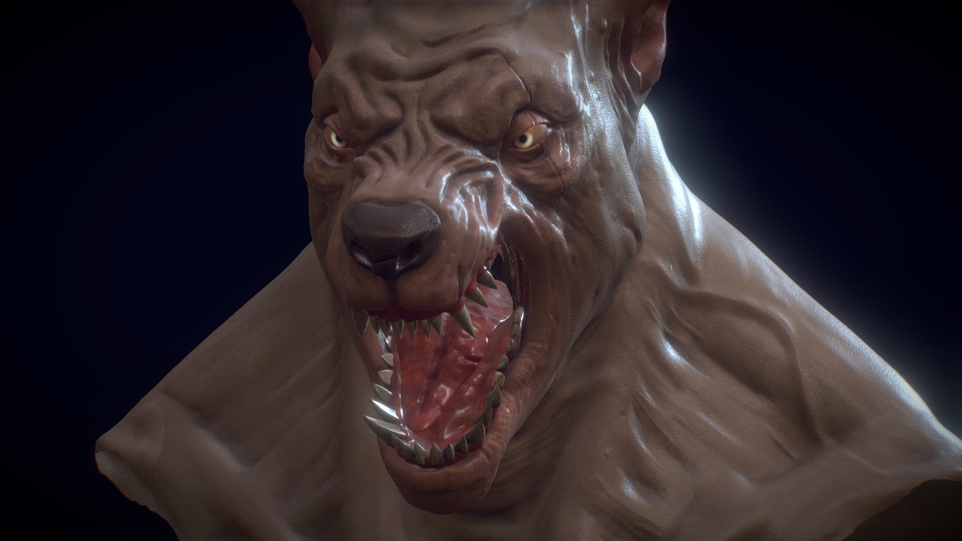 Werewolf bust 3d model